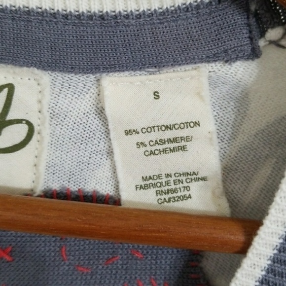 Anthropologie Cardigan Field Flower gray red abstract - Picture 7 of 7